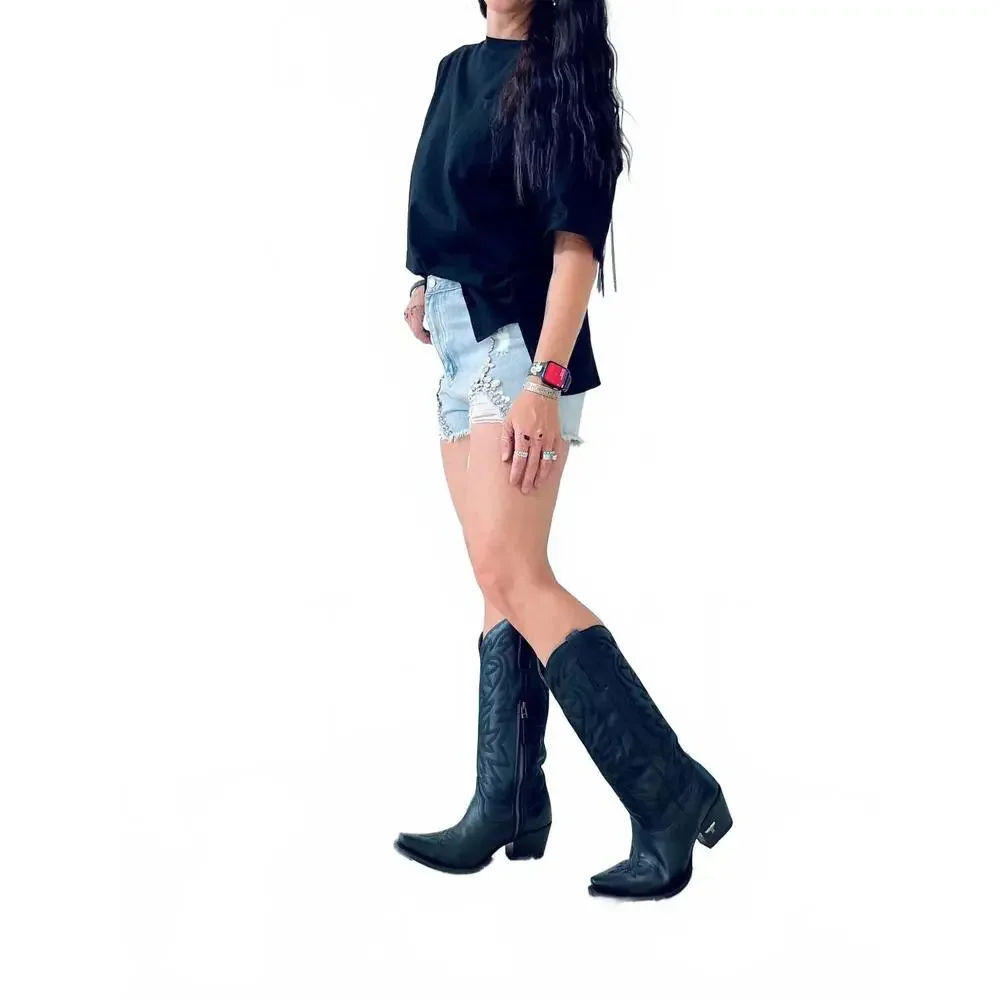 Black Western Zip Boots